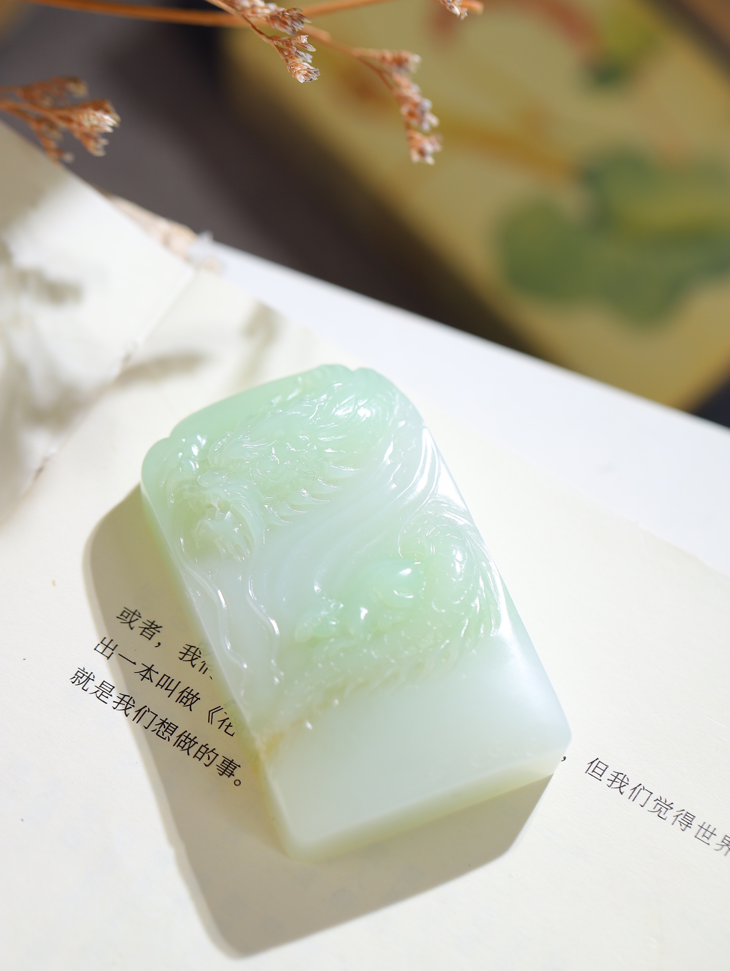和田玉翠玉望子成龙挂件